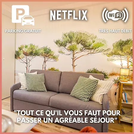 A L'ombre Des Pins, Neuf, Elegant, Parking Gratuit, Netflix, Au Calme A 100m De L'ocean *