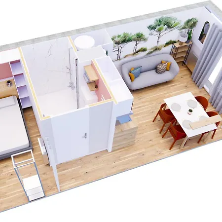 A L'ombre Des Pins, Neuf, élégant, Parking Gratuit, Netflix, Au Calme à 100m De L'océan Apartamento