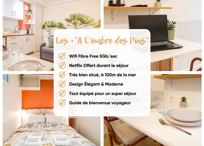 A L'ombre Des Pins, Neuf, élégant, Parking Gratuit, Netflix, Au Calme à 100m De L'océan *